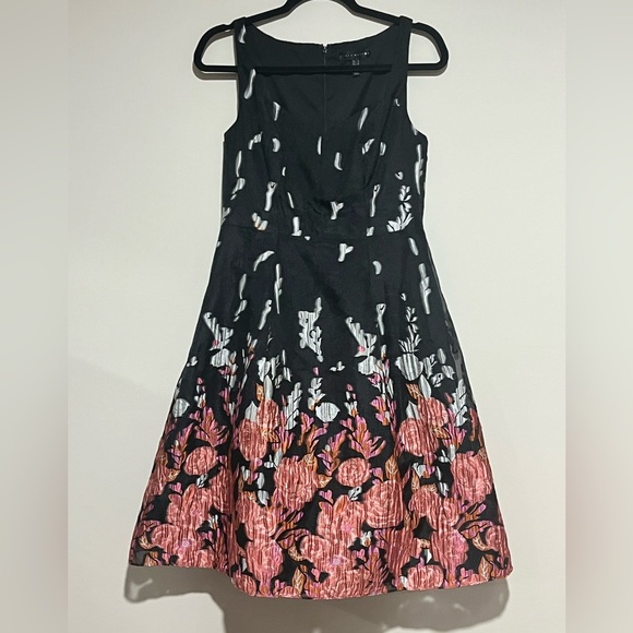 Aidan Mattox Dresses & Skirts - Aidan Mattox | Floral Jacquard sheer layer fit & flare dress Womens size 8 tulle
